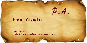 Paur Aladin névjegykártya